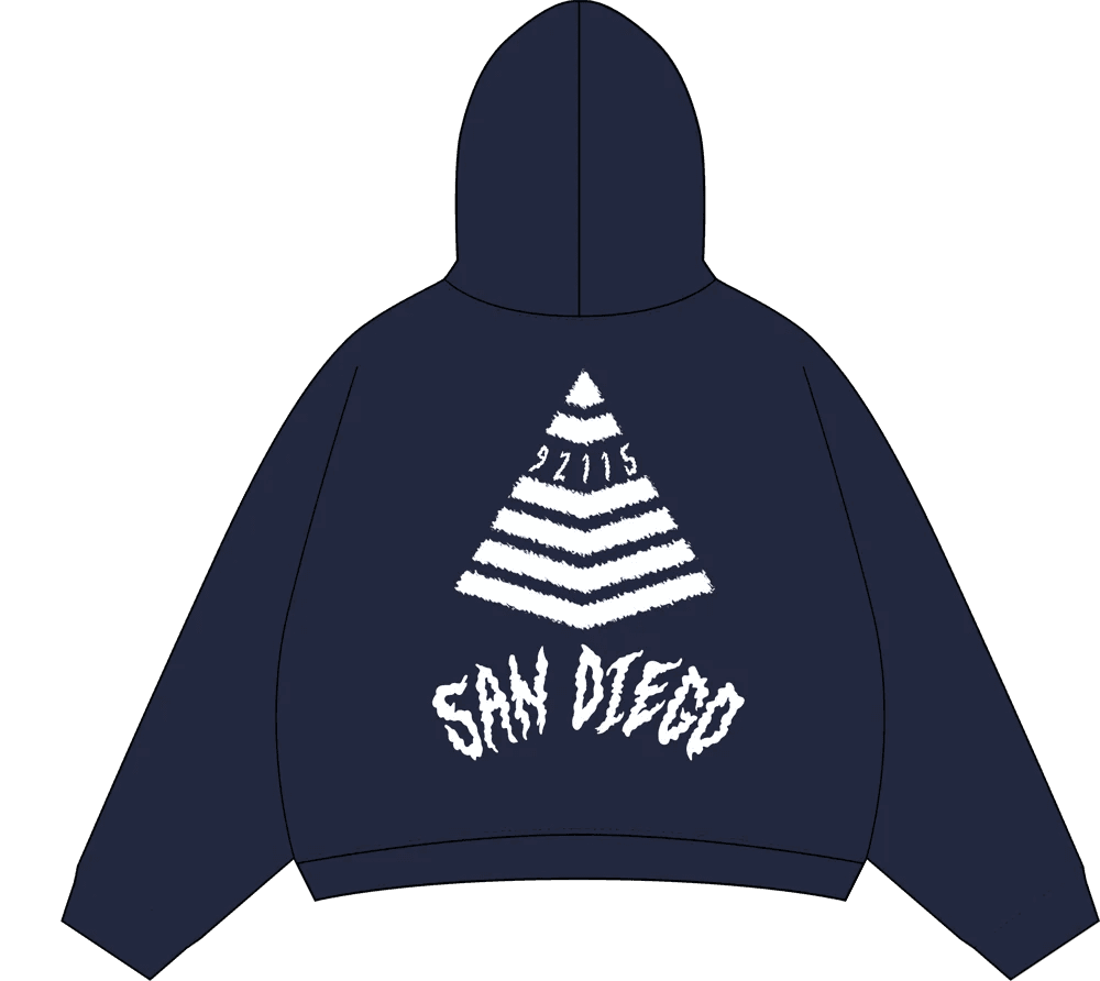 Navy Delta Sig San Diego pyramid hoodie