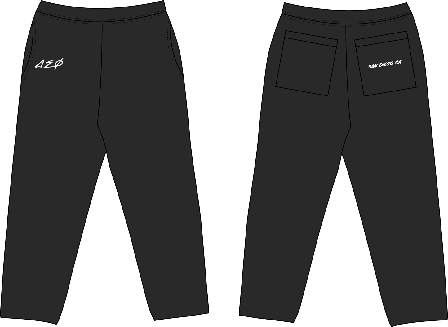 Delta Sig Black Sweats